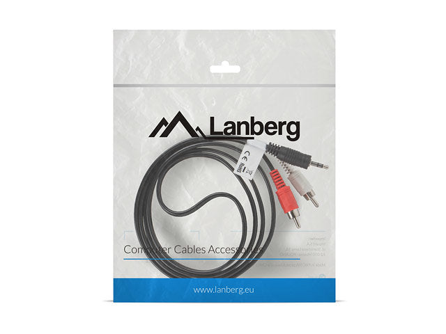 Cable Estéreo Lanberg Mini Jack 3.5mm a 2x RCA Macho - 1.5m