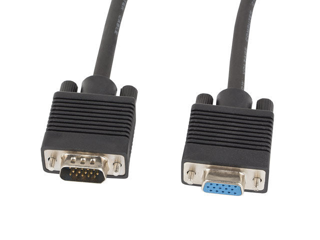 Cable VGA Macho a Hembra Lanberg con Ferrita - 3 m, Negro