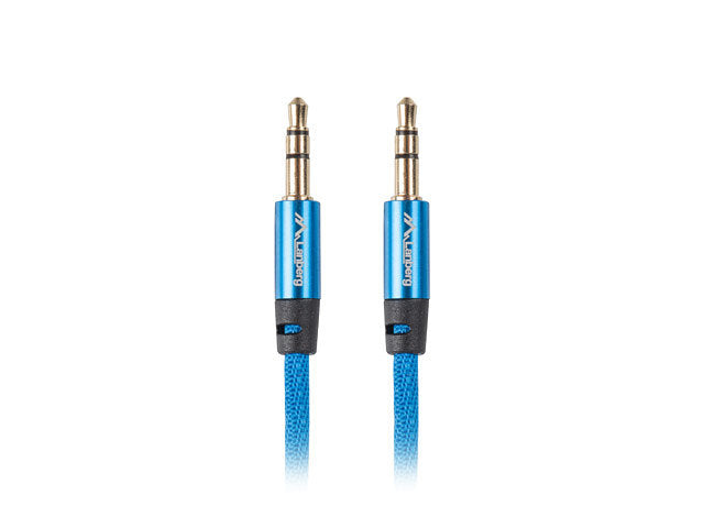 Cable Estéreo Lanberg Jack 3.5mm Macho a Jack 3.5mm Macho - 1m Azul Trenzado