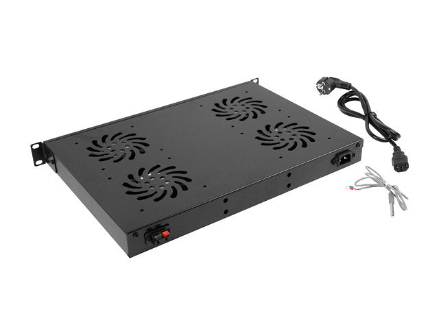 Panel de Ventilación LCD Lanberg 1U con 4 Ventiladores y Termostato para Armarios de 19"