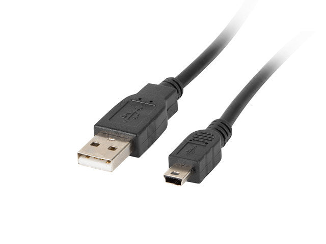 Cable USB 2.0 Mini-B Macho 1.8m Negro - Lanberg