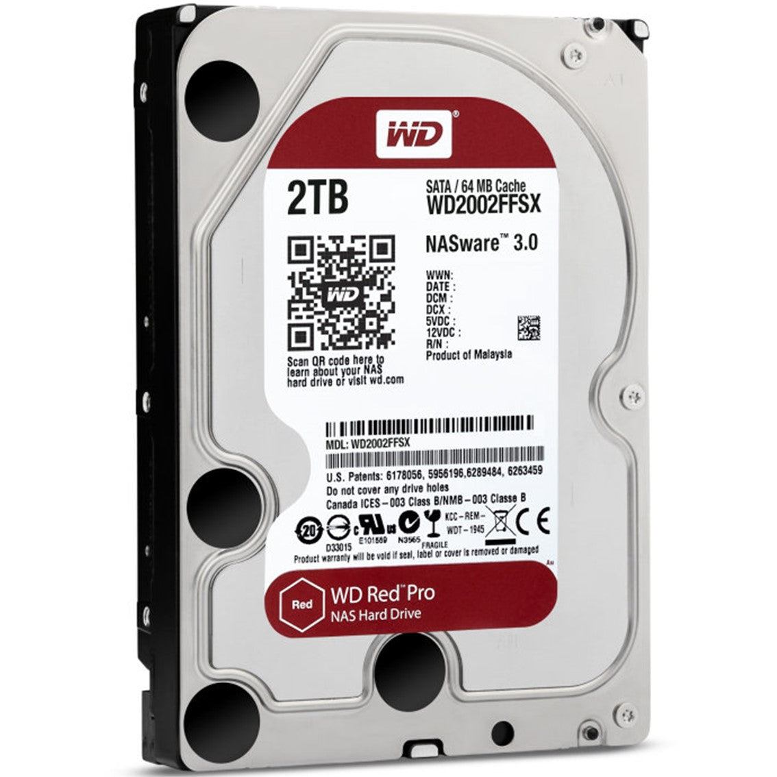 Disco Duro Interno WD Red Pro 2TB 3.5" SATA III 7200RPM
