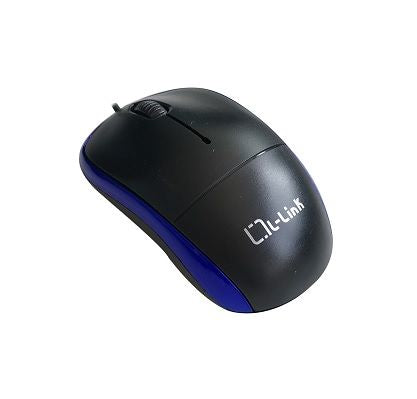 Ratón Óptico USB L-Link Negro y Azul Ergonomico