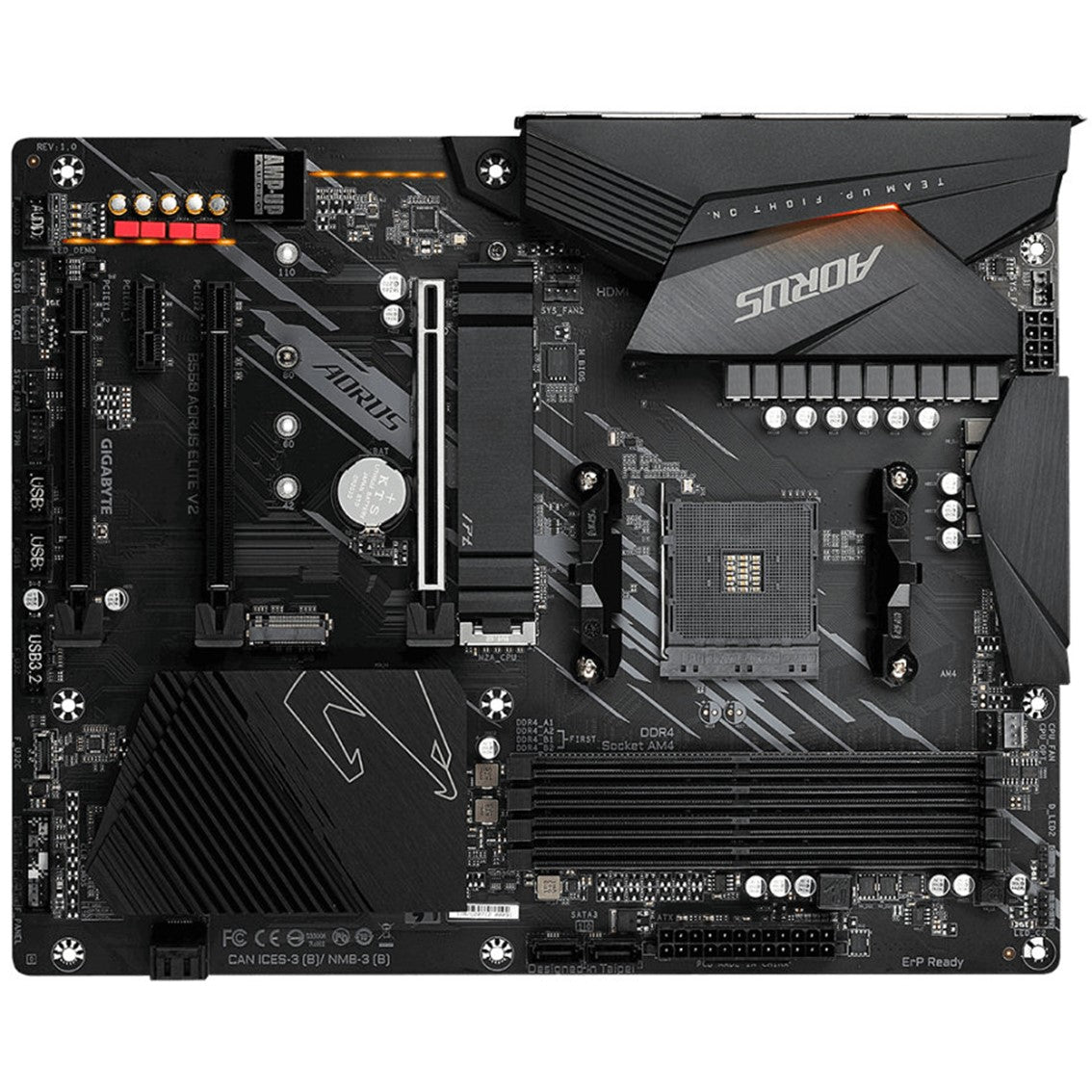 Placa Base Gigabyte B550 Aorus Elite V2 AM4 ATX con Soporte DDR4 y 128 GB
