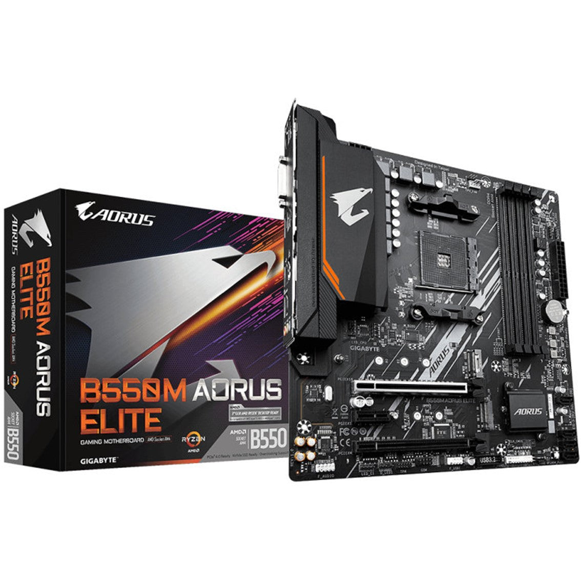 Placa Base Gigabyte B550M AORUS Elite AM4 Micro ATX con Soporte DDR4 y Conectividad Avanzada