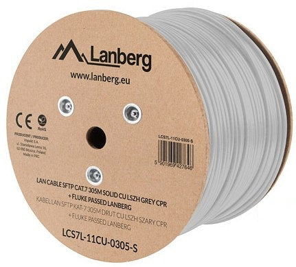 Cable Lanberg Cat.7 S/FTP 305m - Cobre Sólido LSZH CPR