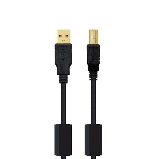 Cable USB 2.0 Macho a Macho de 5m NANOCABLE para Impresoras - Negro