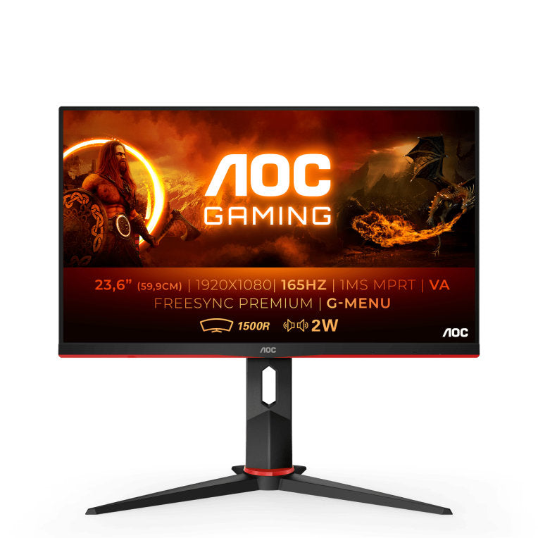 Monitor AOC 23.6 FHD Curvo 165Hz 1ms - HDMI y DisplayPort