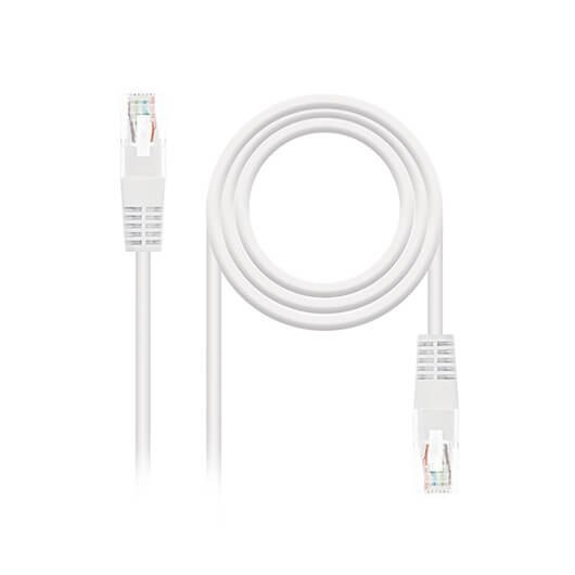 Cable de red RJ45 Cat6 UTP 2m Blanco con OFC 99,9%