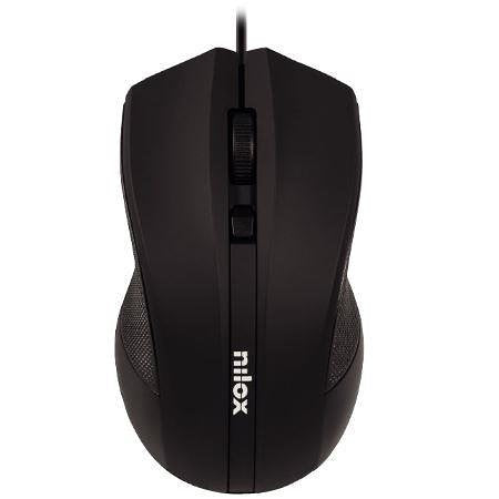 Ratón Óptico Nilox MousB1002 USB 1600 DPI Ergonométrico y Ambidextro