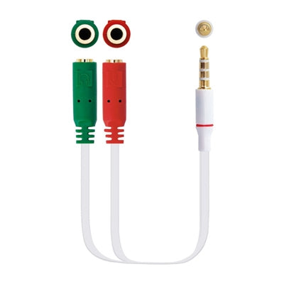 Cable Adaptador Audio Jack 3.5mm Macho a 2 Jack 3.5mm Hembra - 20cm Nanocable