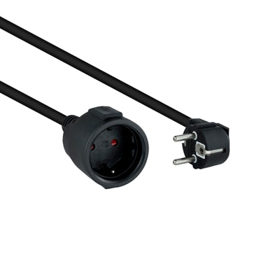 Cable de Alimentación Schuko Nanocable 3m - Conector Macho y Hembra, Negro