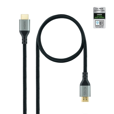 Cable HDMI 2.1 Ultra High Speed 1m Macho-Macho Negro