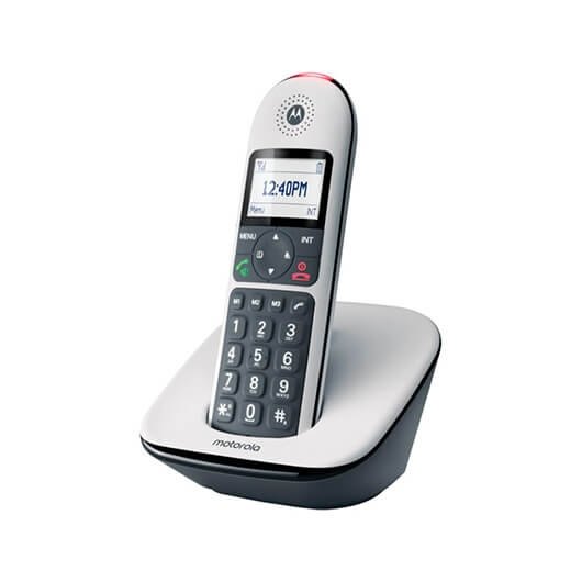 Teléfono Inalámbrico DECT Motorola CD5001 Blanco con Pantalla Retroiluminada y Teclas Grandes