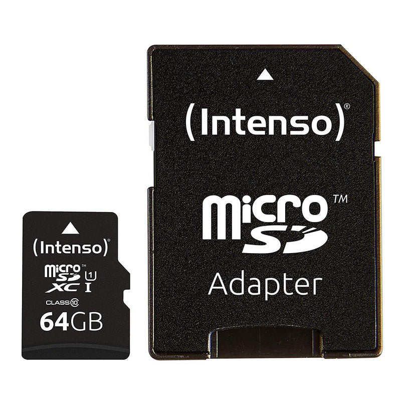 Tarjeta de memoria micro SD Intenso 64GB Profesional V30 + adaptador SD