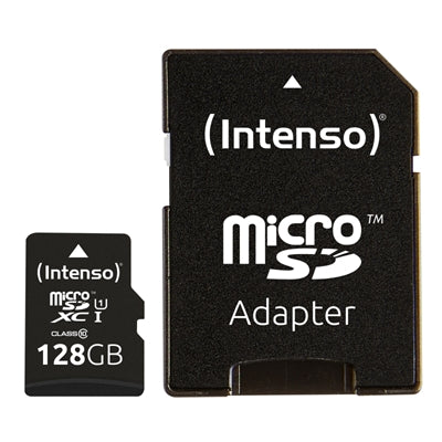 Tarjeta Micro SD Intenso 128GB UHS-I CL10 con Adaptador SD