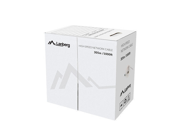 Cable Lanberg Cat6 UTP 305m RJ45 Sólido de Cobre, Gris