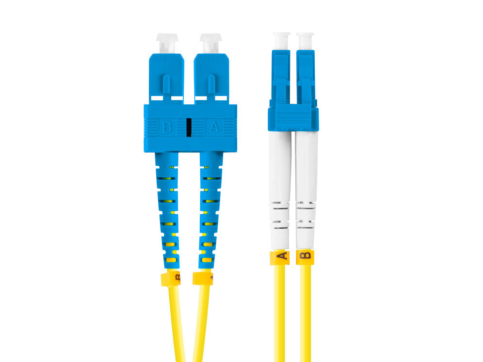 Latiguillo fibra optica sc - upc a lc - upc lanberg 5m mono duplex g657a1 lszh amarillo