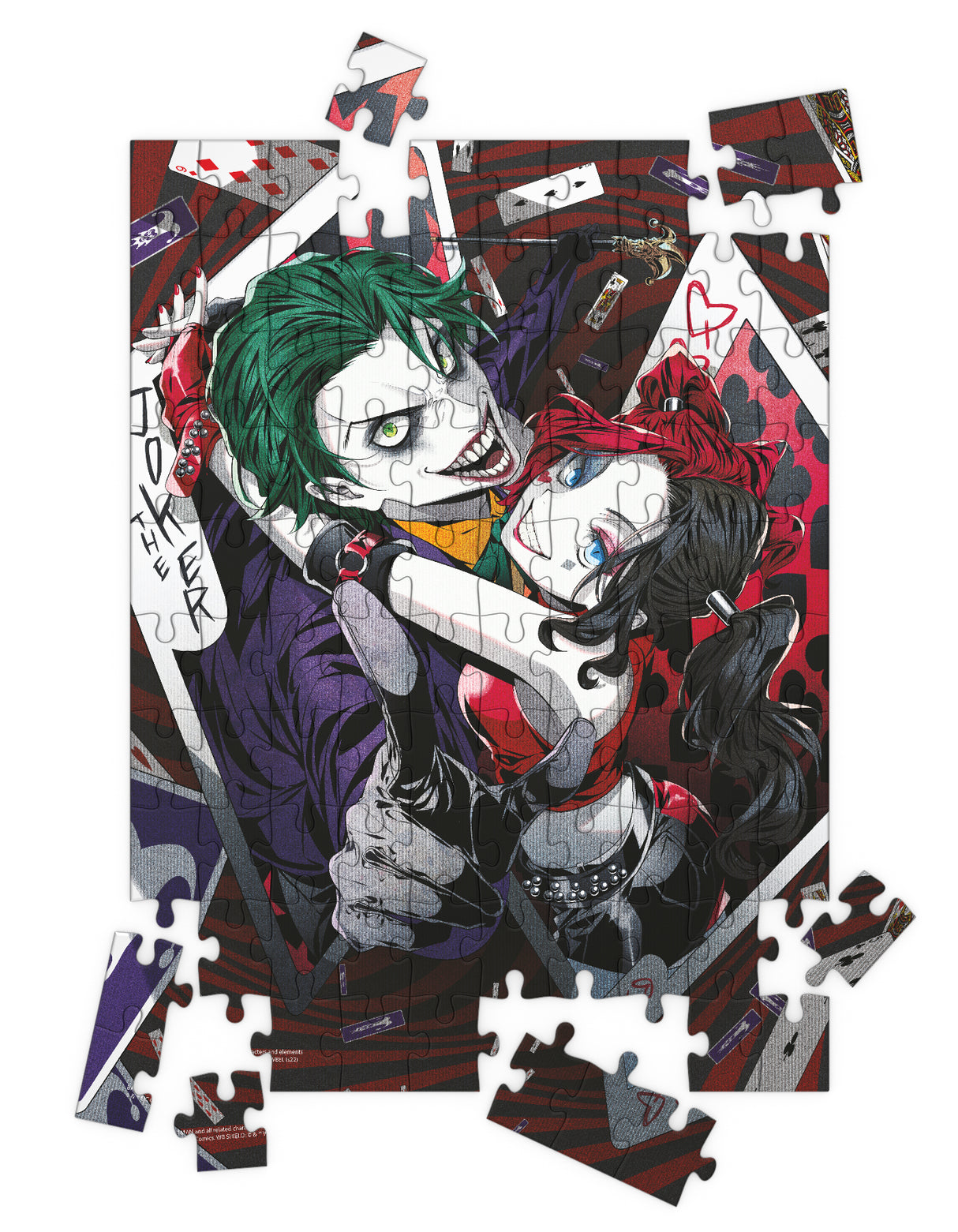Puzle 100 Piezas 3D de Joker y Harley Quinn - Manga DC