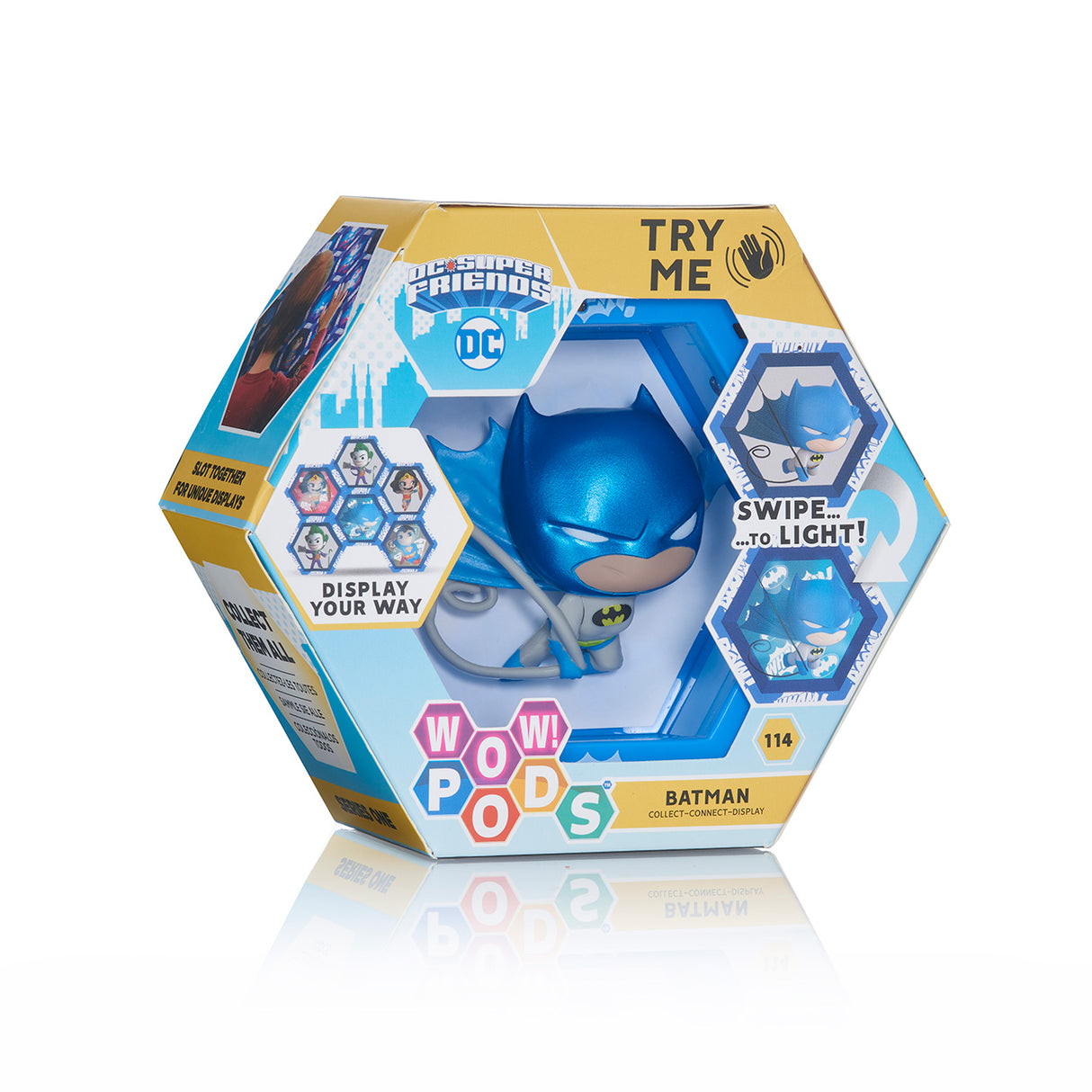 Figura WOW! Pod de Batman Azul Metálica con Sensor de Movimiento