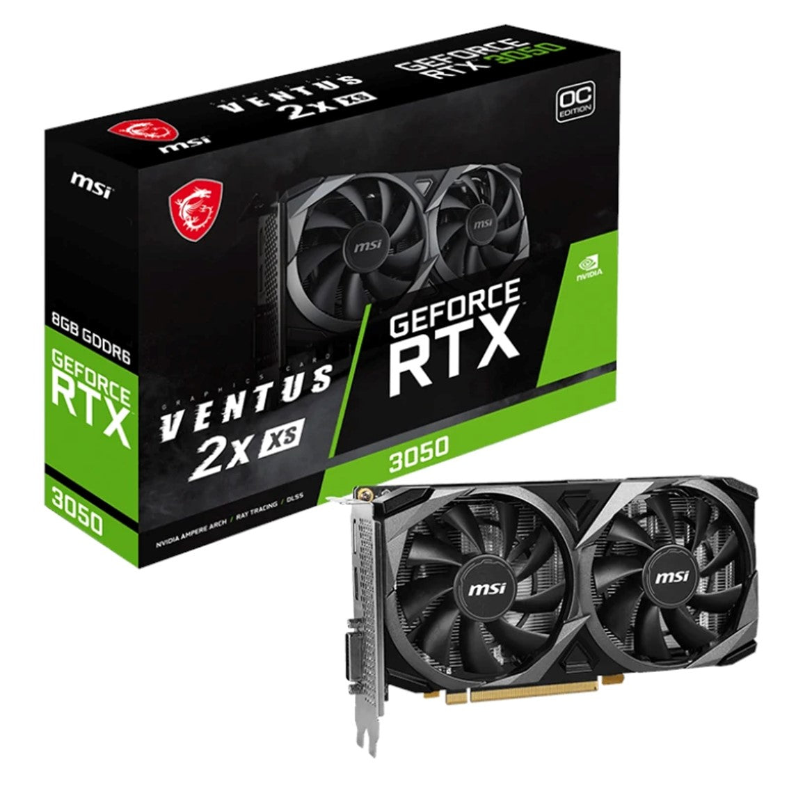 Tarjeta Gráfica MSI RTX 3050 VENTUS 2X XS 8GB OC GDDR6