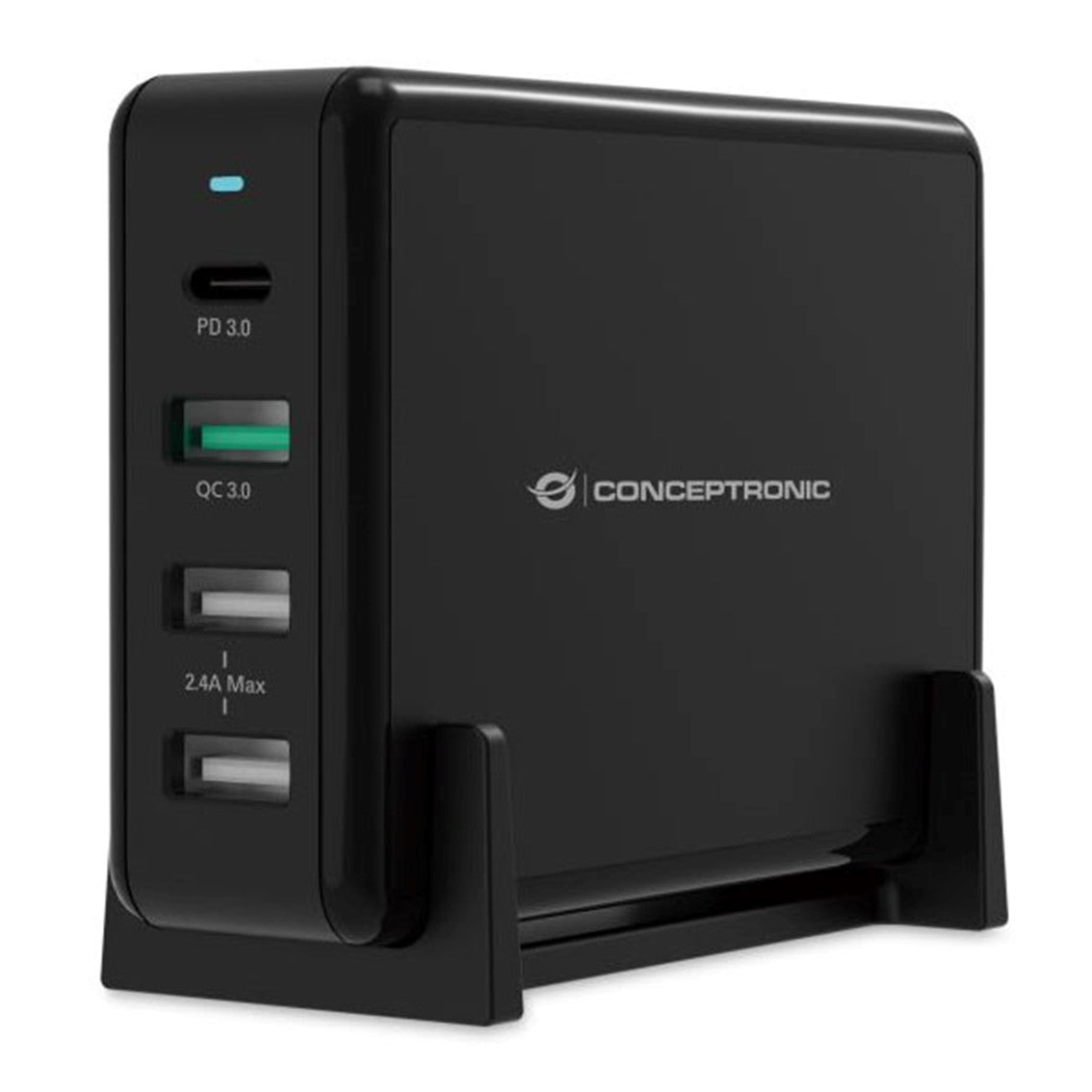 Cargador Rápido USB Conceptronic OZUL01B - 65W, 3x USB-A y 1x USB-C
