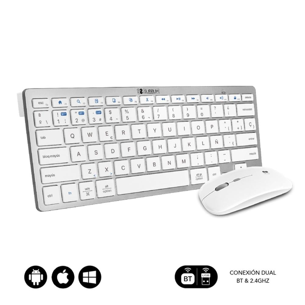 Combo Inalámbrico Teclado y Ratón Subblim con Conectividad Multidispositivo y Diseño Silencioso