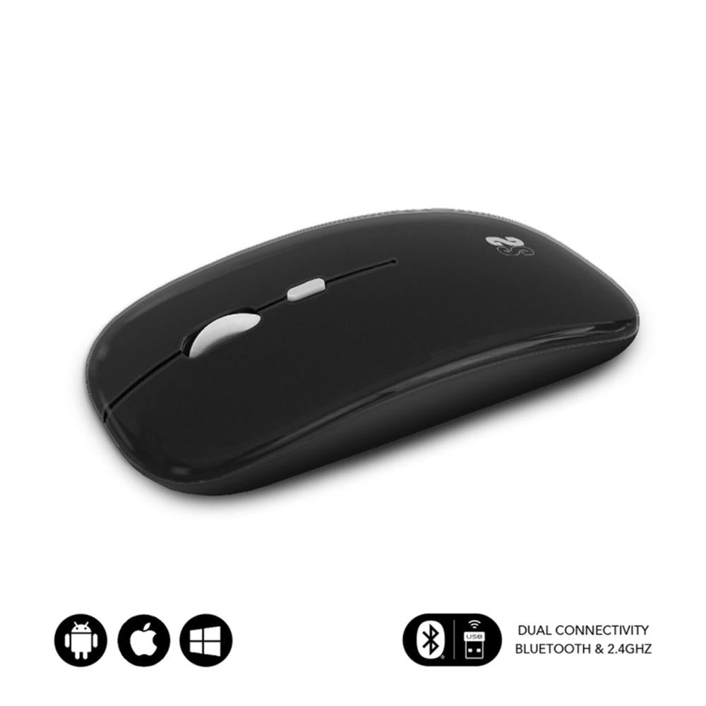 Ratón Inalámbrico Subblim Submo - Dflat20 Negro con Tecnología Silent Click