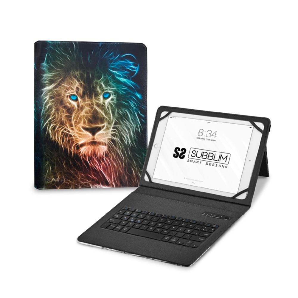 Funda Teclado Bluetooth Subblim KeyTab Pro para Tablet de 11 Pulgadas con Diseño Trendy León