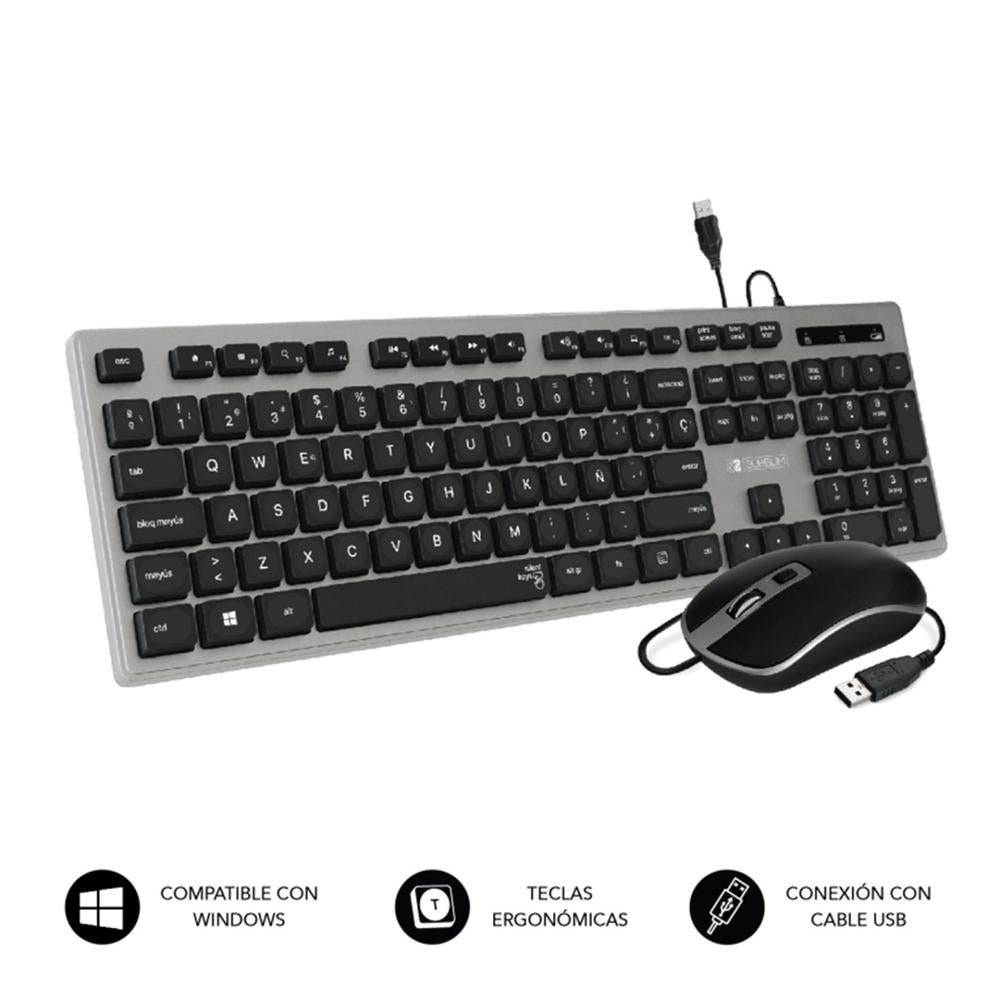 Combo Teclado y Ratón Subblim Ergo con USB Plug & Play y Diseño Ergonómico