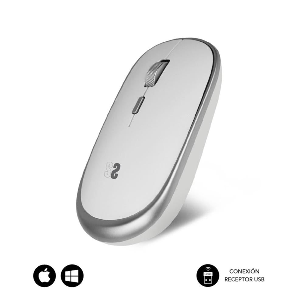 Ratón Inalámbrico Subblim Submo - RFM0001 Plata Elegante y Silencioso