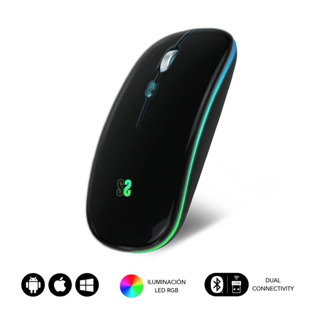Ratón Inalámbrico Subblim Submo - Ultrafino y Ergonómico con LED Multicolor