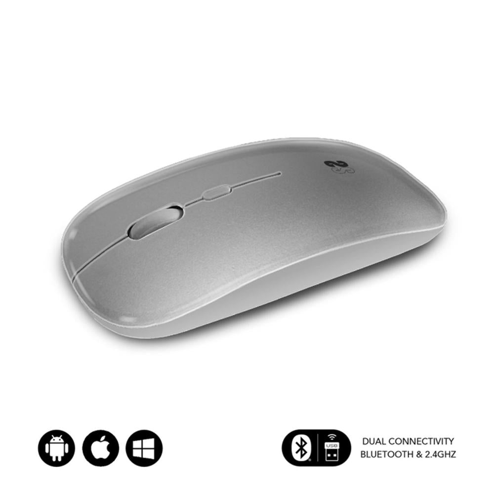 Ratón Inalámbrico Subblim Submo - Dflat22 Plata Ergonomía Silenciosa
