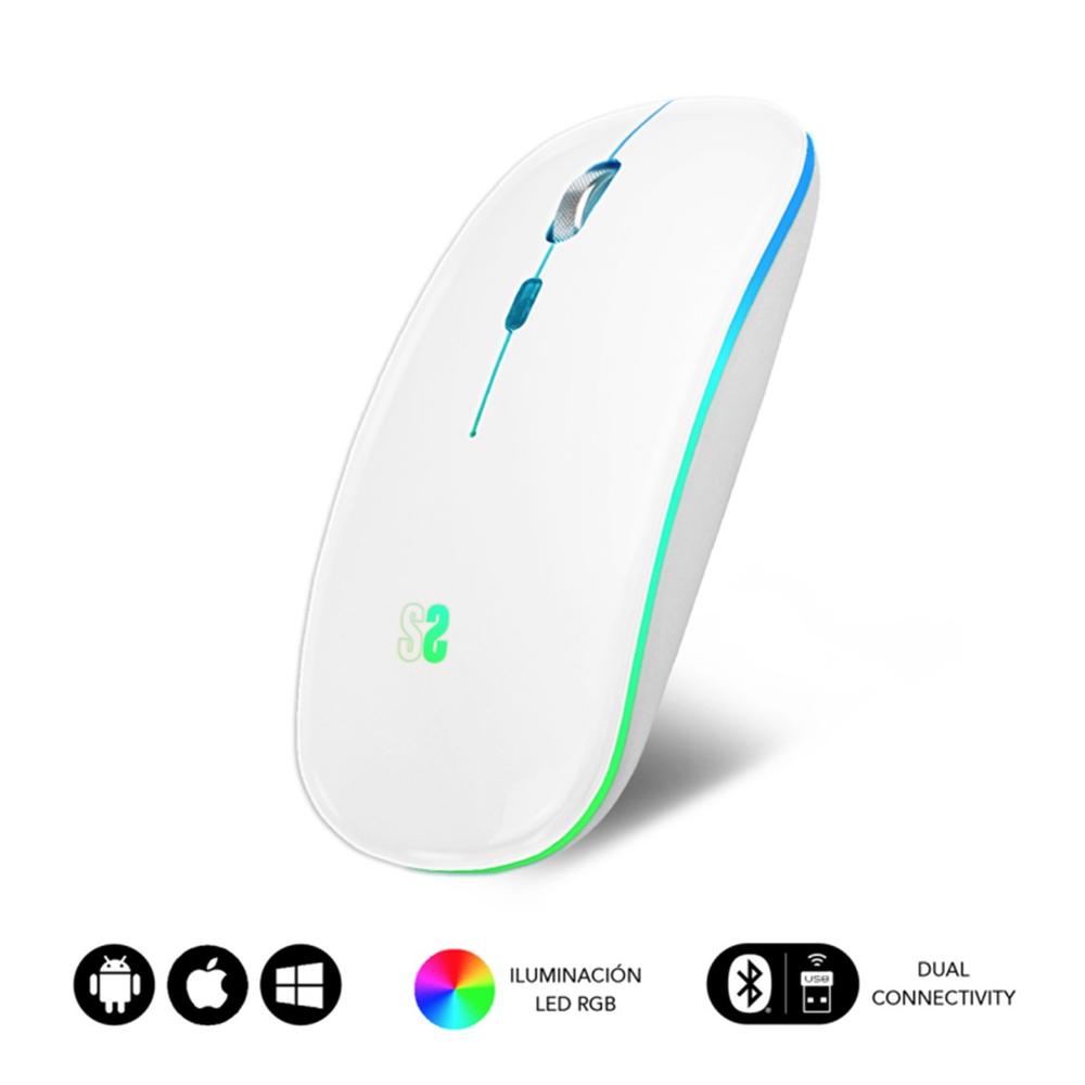Ratón Inalámbrico Subblim Submo - LDFlat2 Blanco con Iluminación LED