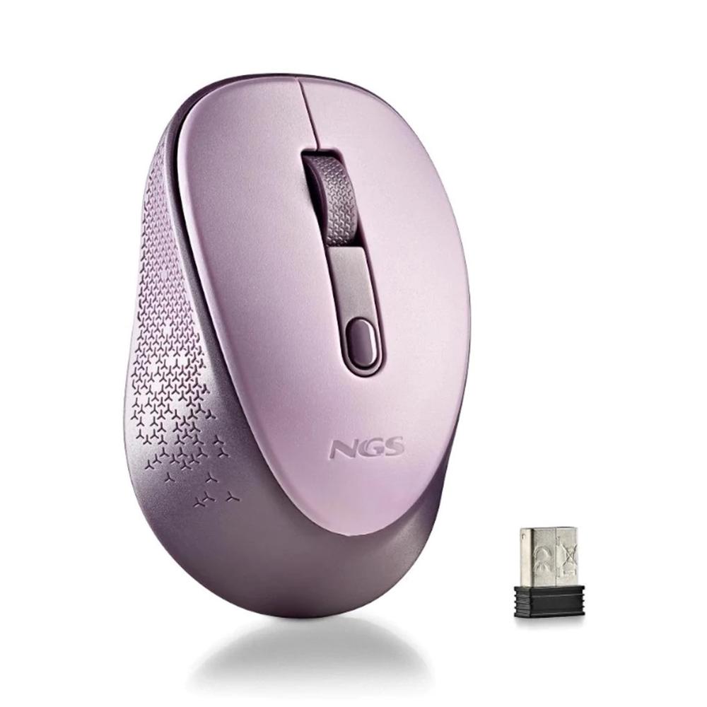 Ratón Inalámbrico NGS Dew Lilac con Receptor Nano y Botones Silenciosos