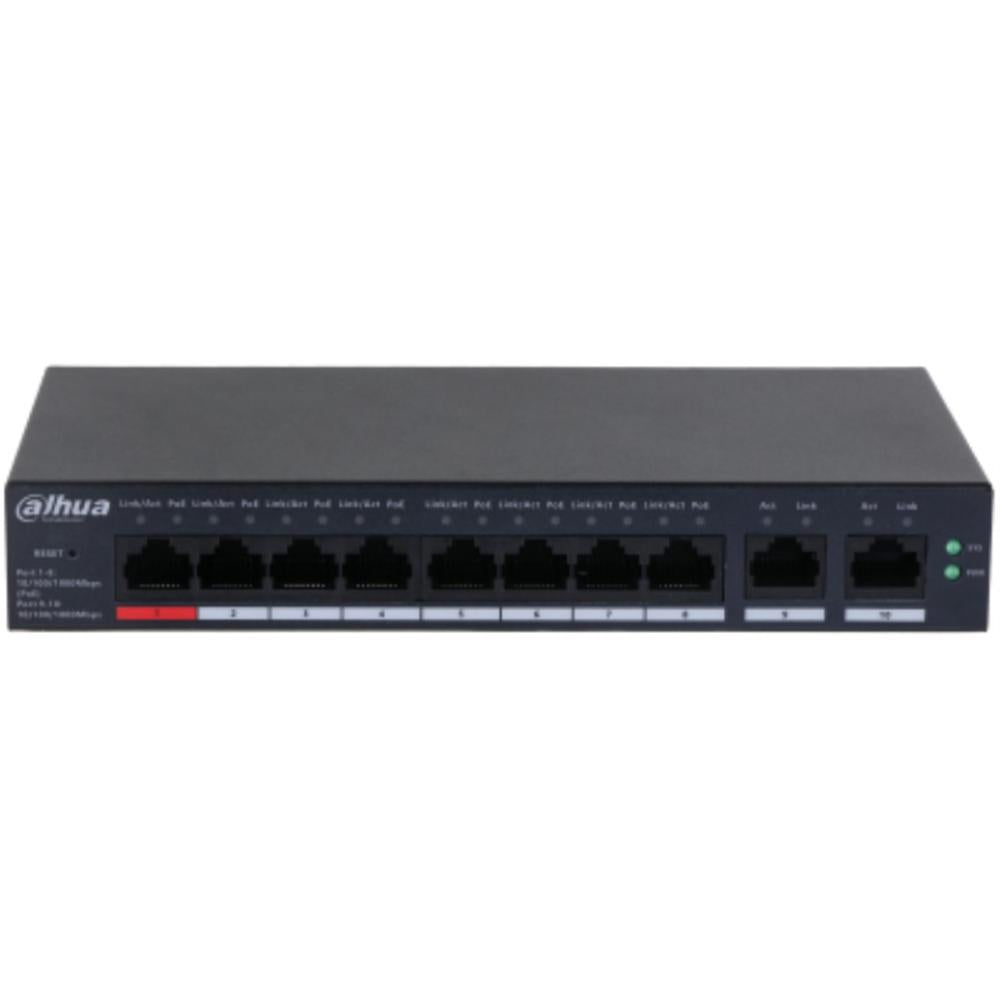 Switch Gestionado Dahua DH-CS4010-8GT-110 con 10 Puertos Gigabit Ethernet y PoE