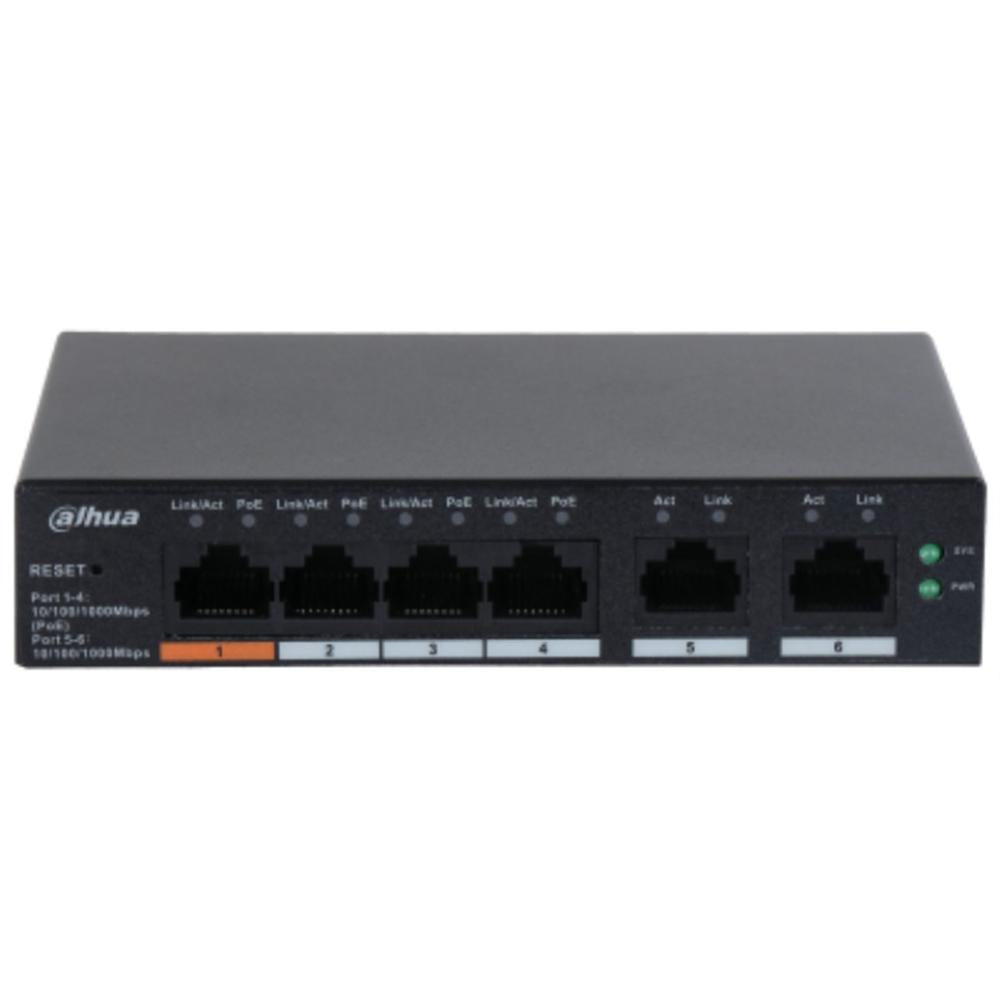 Interruptor Gestionado Dahua DH-CS4006-4GT-60 con 6 Puertos Gigabit y PoE