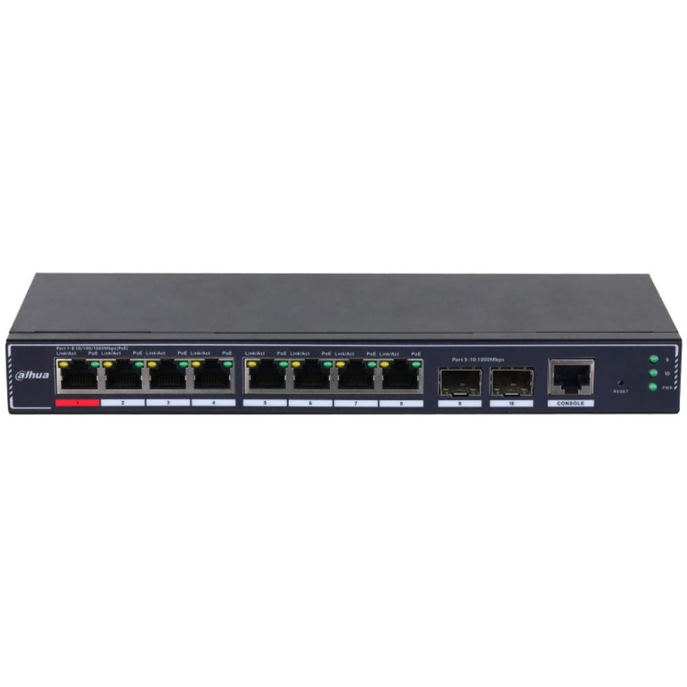 Switch Gestionado Dahua DH-SG4010P-2F con 10 Puertos Ethernet y PoE