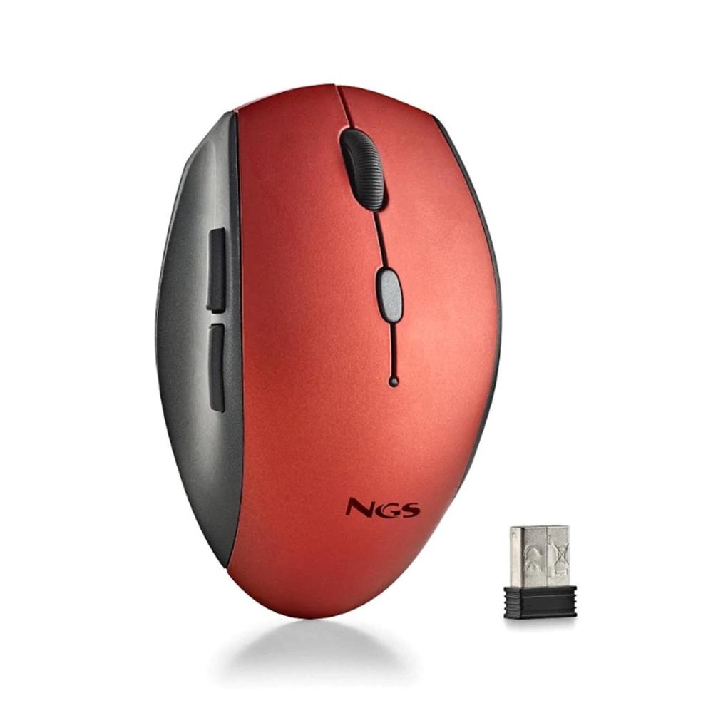 Ratón Inalámbrico NGS Bee Red con Teclas Silenciosas