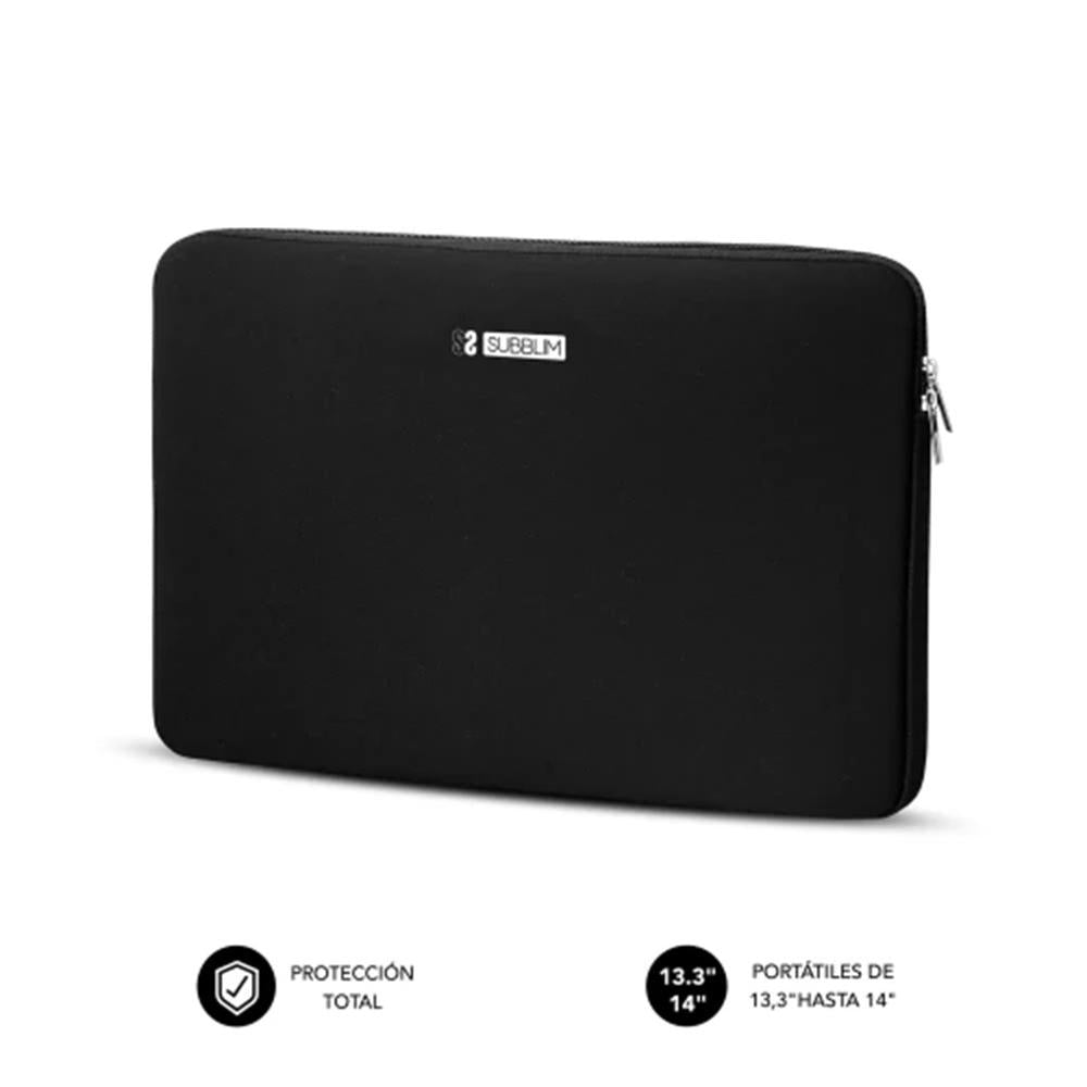 Funda Neopreno SUBBLIM V2 para Laptop de 15.6 Pulgadas - Negra y Elegante