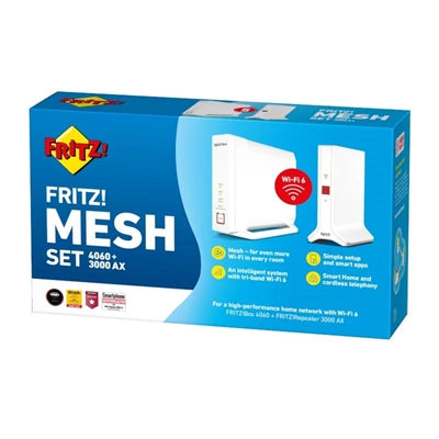 Kit Mesh WiFi Fritz! 4060 + 3000 AX - Potente Conexión Tri-Banda