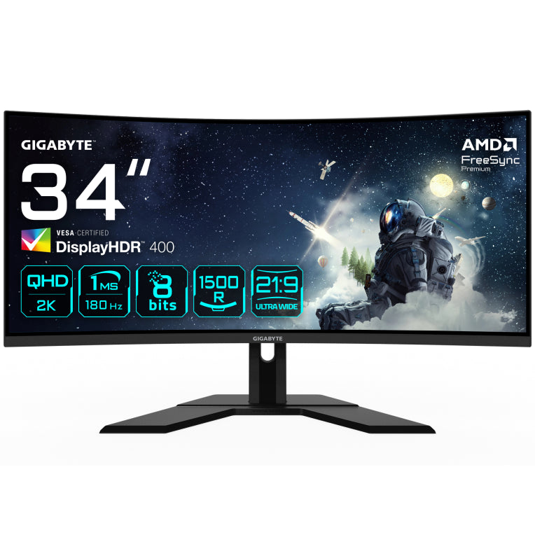 Monitor Gaming Gigabyte G34WQCP 34" Curvo UWQHD 3440x1440, 180Hz, 1ms, FreeSync Premium