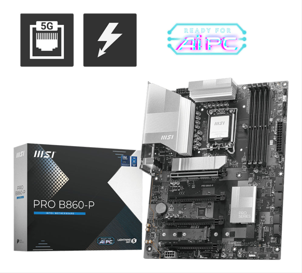 Placa Base MSI Pro B860-P ATX DDR5 LGA 1851 para Procesadores Intel Core Ultra