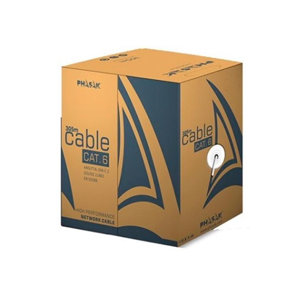 Bobina de Cable PHASAK UTP Cat. 6 CCA Sólido 305m Gris