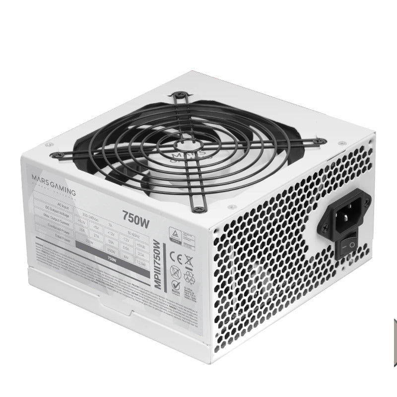 Fuente de Alimentación Mars Gaming Al.MPIII 750W Ultra Silent Blanca