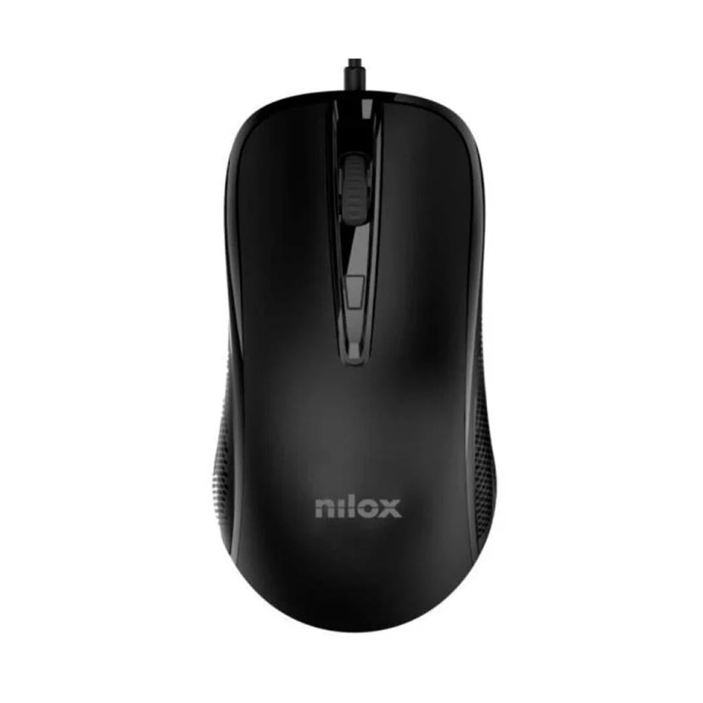 Ratón Nilox MOUSB1014 Negro - Óptico, Ambidiestro, 2400 dpi