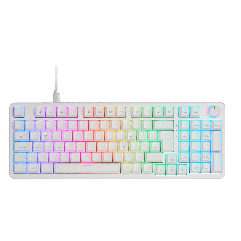 Teclado Mecánico RGB Mars Gaming MKPROWYES con Switches Silenciosos Blanco