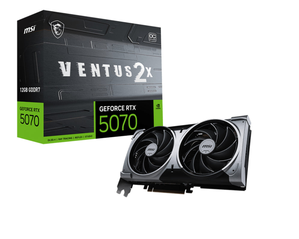 Tarjeta Gráfica MSI RTX 5070 12G VENTUS 2X OC de Alto Rendimiento