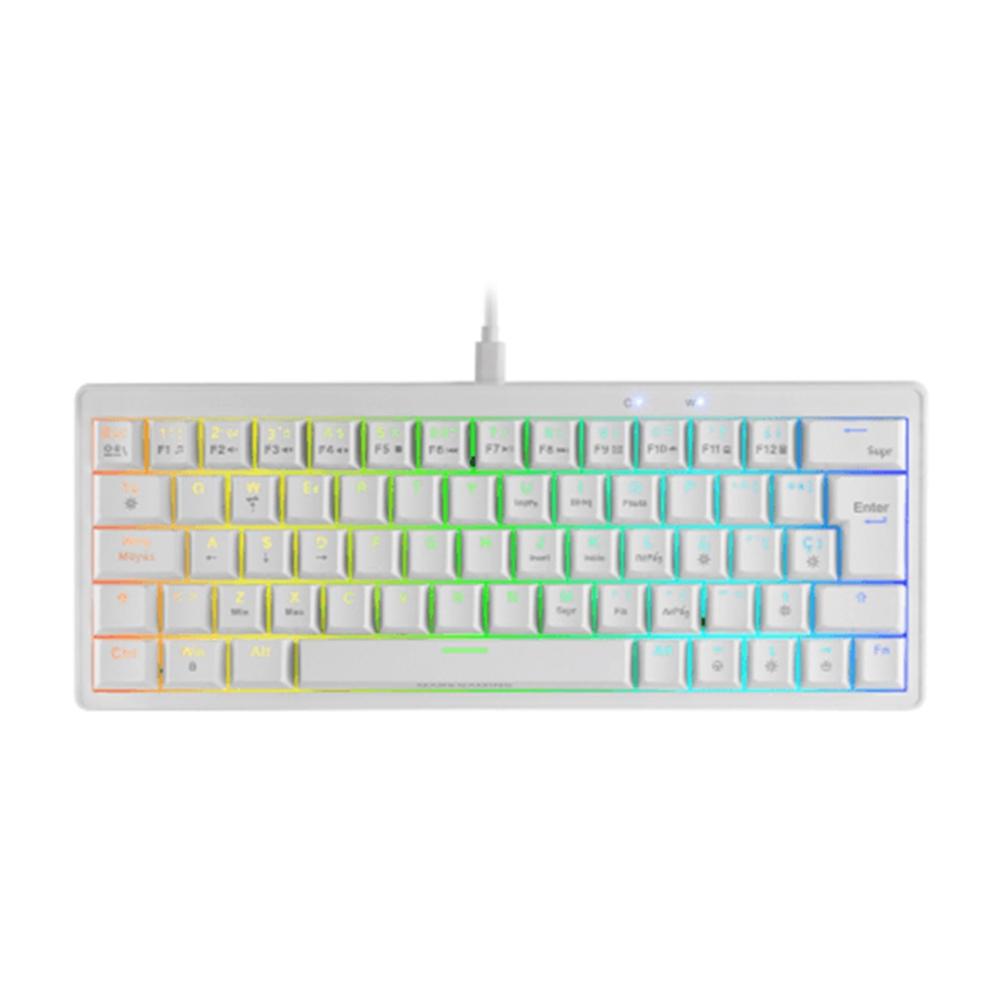 Teclado Mecánico Mini RGB Mars Gaming MKMiniPro Blanco