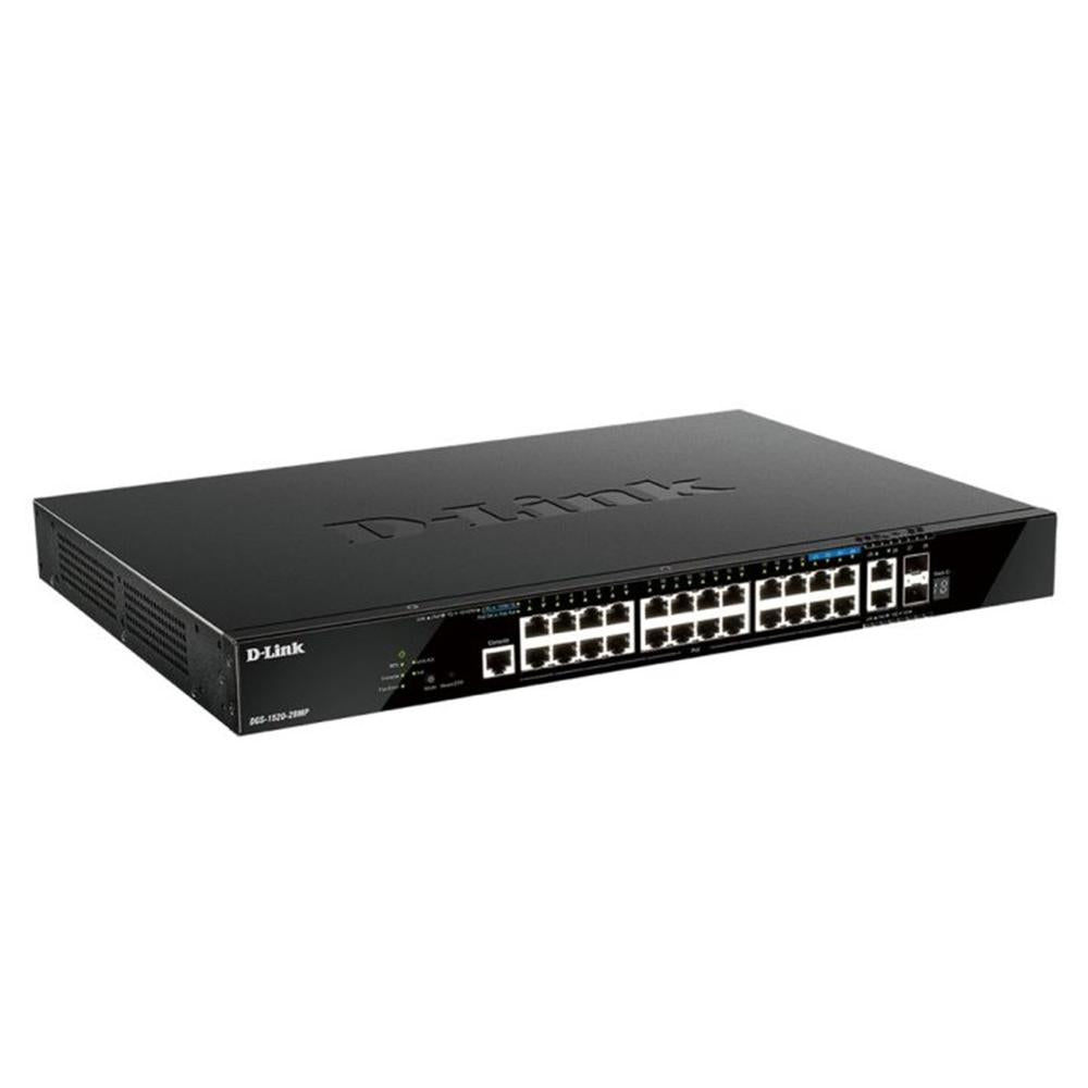 Interruptor D-Link DGS-1520-28MP: 20x GbE PoE, 2x SFP+ Gestionado L3